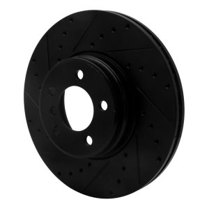 Land Rover Range Rover Brake Rotor (1) - Front Left - R1 Concepts - Drilled & Slotted - Black - `03-`05